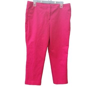 Worthington Hot Pink Capris Size 10 Textured Cropped